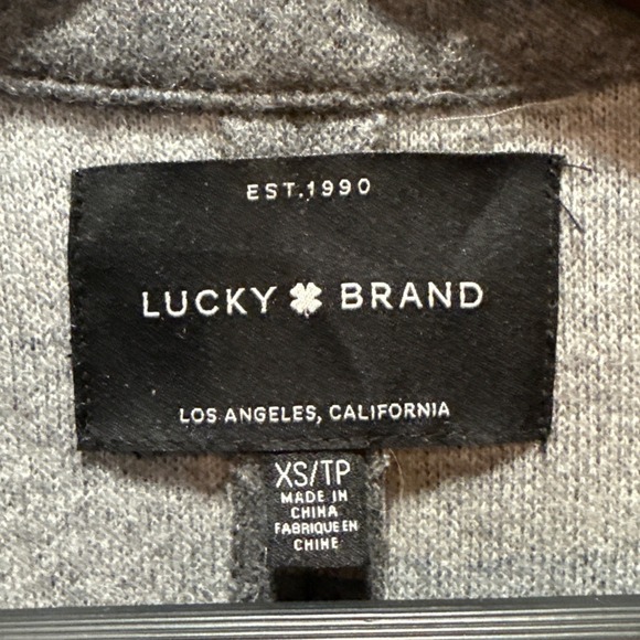 Lucky Brand Women Gray Blazer Jacket Knit Trim XS - Picture 4 of 6